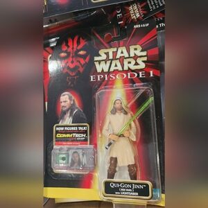 Star Wars Episode I Qui-Gon Jinn Figure with Green Lightsaber